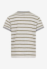 Eleventy Boys Linen Blend Striped T-shirt Multicolor EY8P61-J0551_STRIPES