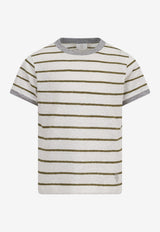 Eleventy Boys Linen Blend Striped T-shirt Multicolor EY8P61-J0551_STRIPES