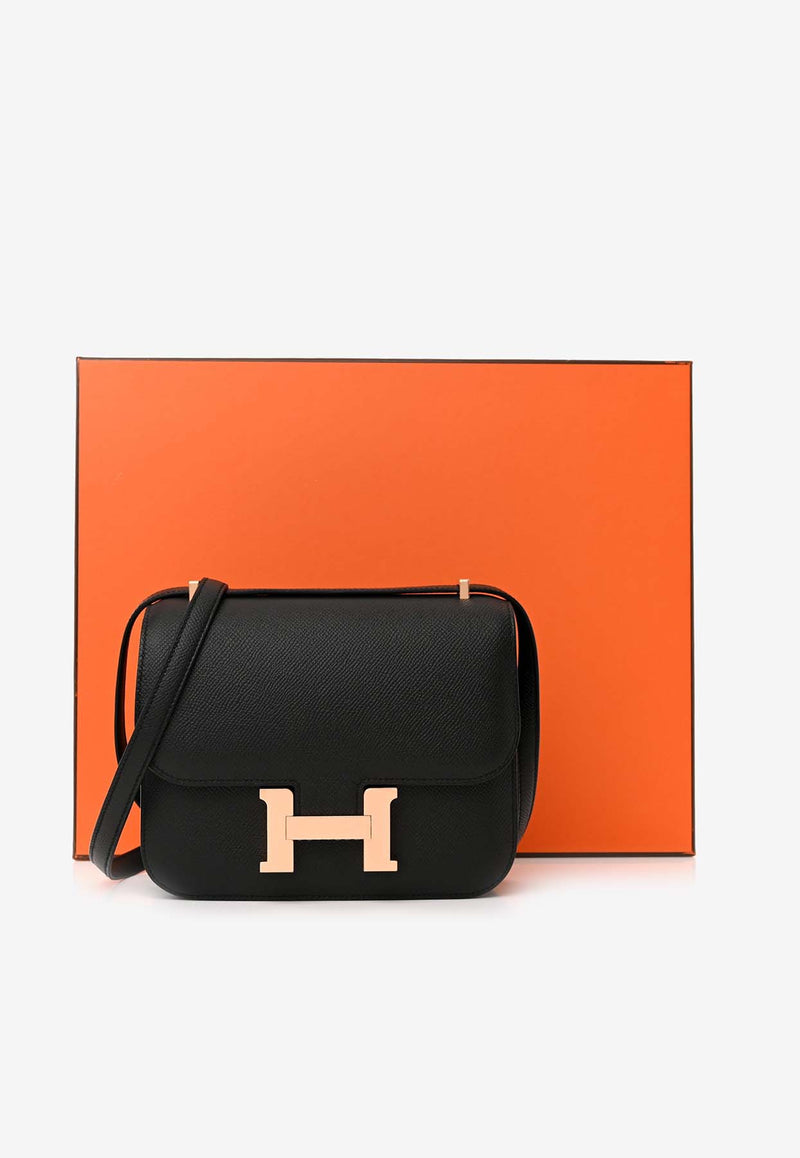 Hermès Constance 18 in Black Epsom Leather with Rose Gold Hardware