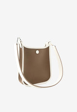 Hermès Mini Evelyne 16 Neo in Etoupe Toile and Swift Leather with Palladium Hardware