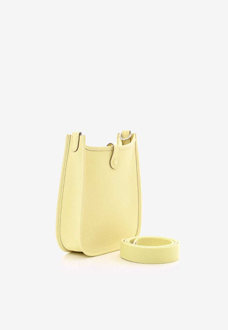 Hermès Mini Evelyne 16 in Jaune Milton Clemence Leather with Palladium Hardware