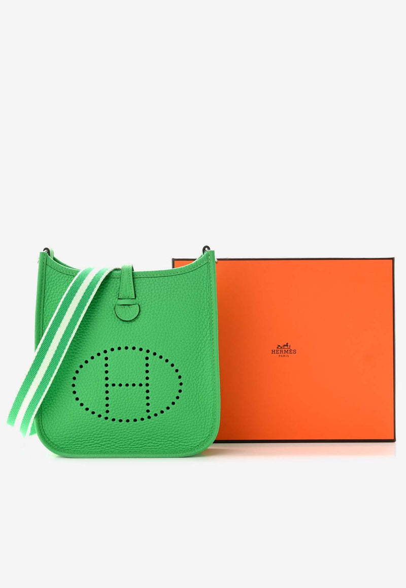 Hermès Mini Evelyne 16 Amazone in Vert Comics Clemence Leather with Palladium Hardware