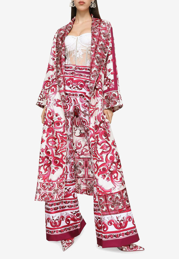 Dolce & Gabbana Majolica Print Long Silk Robe Multicolor F0C2AT HI1FI HE3TN