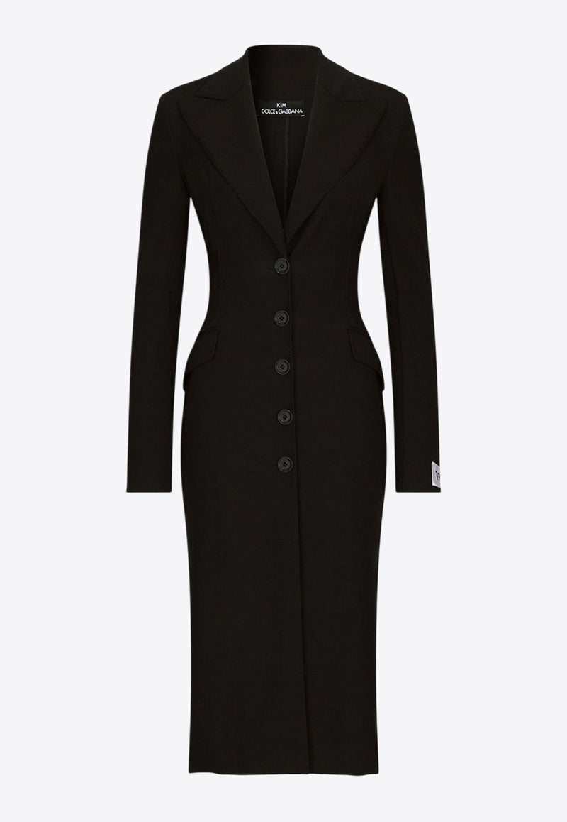 Dolce & Gabbana Single-Breasted Midi Coat Dress Black F0C3ZT FUUBP N0000