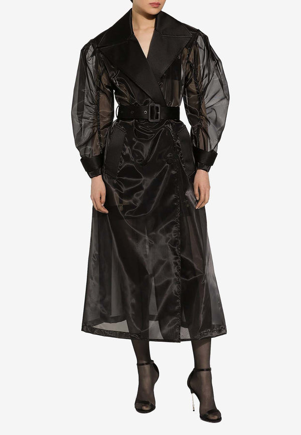 Dolce & Gabbana Organza Trench Coat F0D1OT FUMG9 N0000 Black