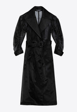 Dolce & Gabbana Semi-Sheer Belted Trench Coat Black F0D1OTFUMG9/O_DOLCE-N0000