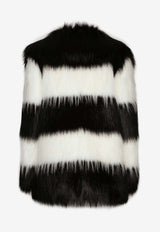 Dolce & Gabbana Striped Faux Fur Coat F0E1LF GDCF3 S9000 Monochrome