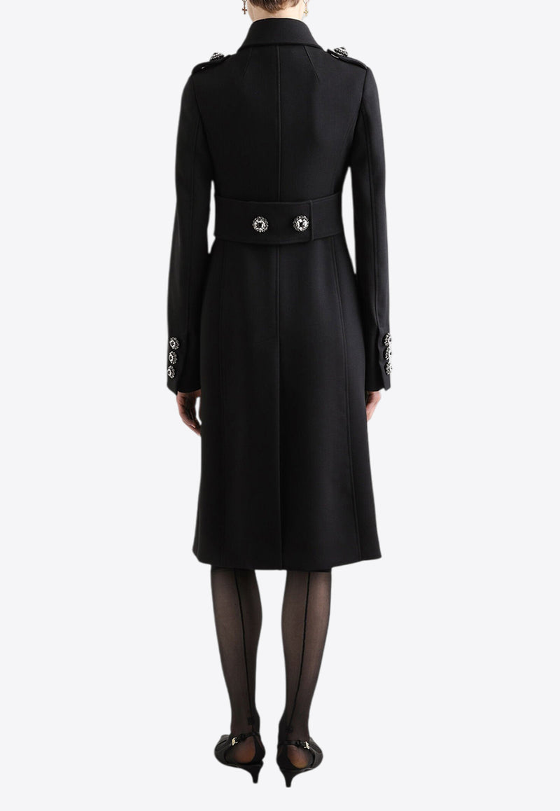 Dolce & Gabbana Double-Breasted Wool Coat Black F0G1VZ FUBGE N0000