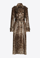 Dolce & Gabbana Leopard Print Coated Trench Coat Brown F0V9HT FSSKF HY13M