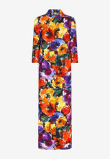 Dolce & Gabbana Abstract Flower Print Long Coat F0W1YT FSTBJ HM4YE Multicolor