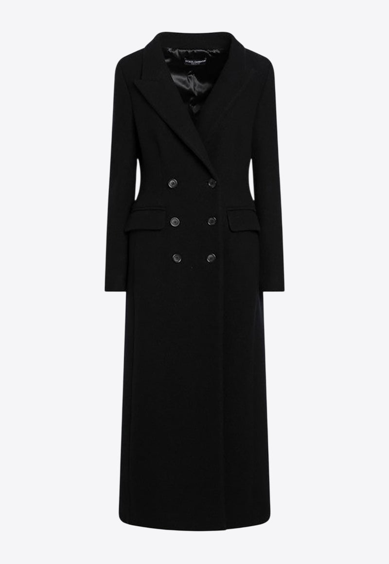 Dolce & Gabbana Double-Breasted Long Wool Coat Black F0W5KTHU2AX/R_DOLCE-N0000