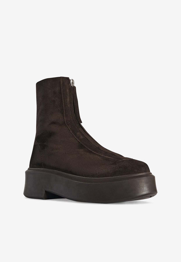 The Row Suede Zipped Boots Brown F1144L25/R_THERO-DBR