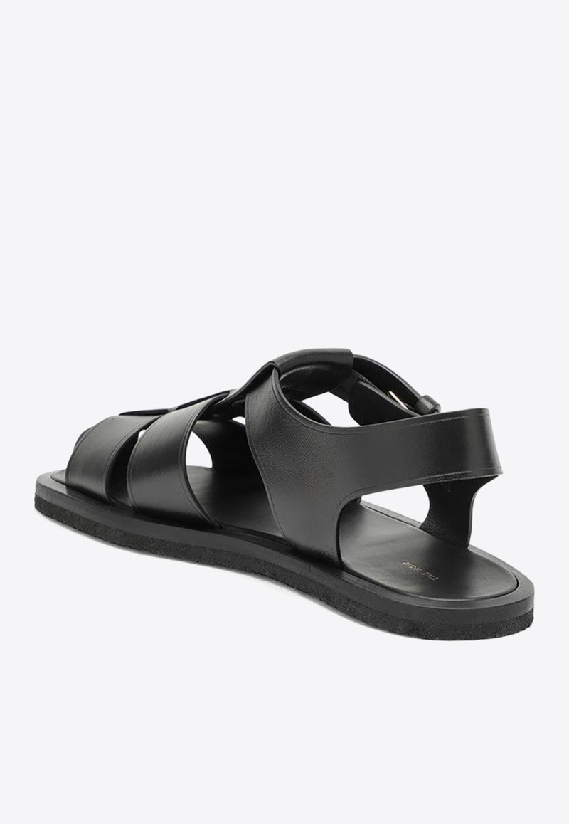 The Row Leather Fisherman Sandals Black F1343N60/O_THERO-BLK