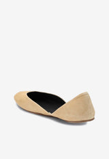 The Row Gemma Suede Ballet Flats Beige F1518L21/O_THERO-TRC