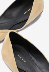 The Row Gemma Suede Ballet Flats Beige F1518L21/O_THERO-TRC