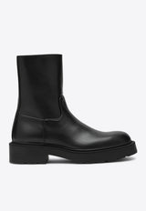 The Row Nobilis Leather Ankle Boots Black F1558L58/P_THERO-BLK