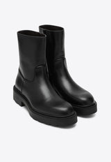 The Row Nobilis Leather Ankle Boots Black F1558L58/P_THERO-BLK
