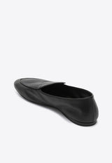 The Row Awar Grained Leather Loafers Black F1559L59/P_THERO-BLK