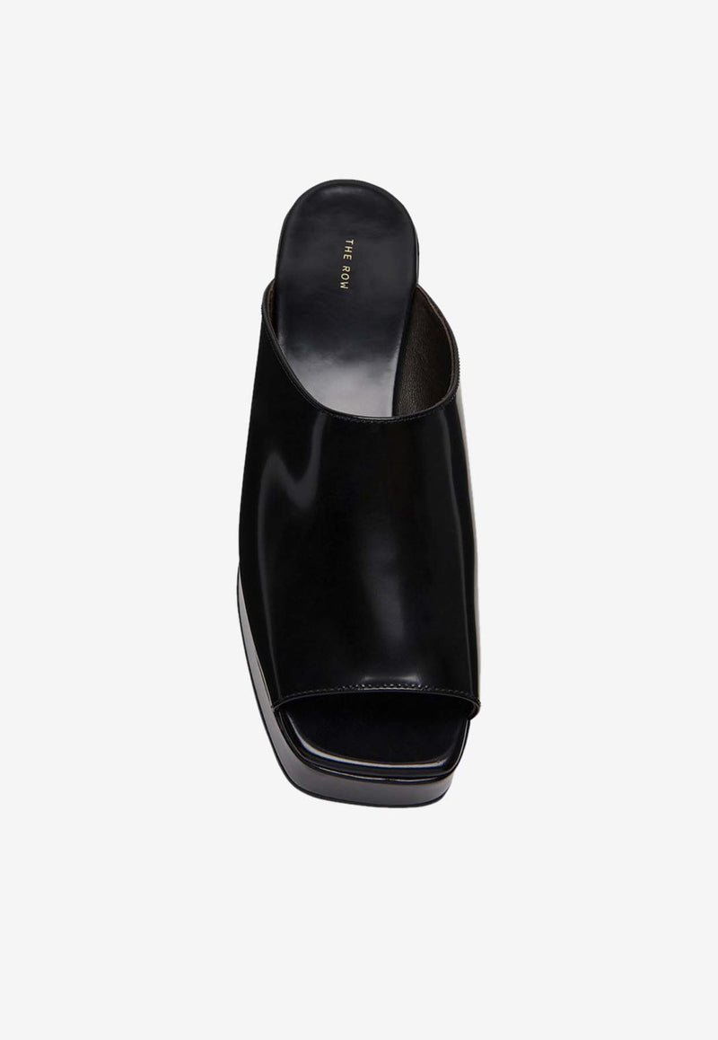 The Row Emi Flatform Leather Sandals Black F1597L604_THERO-BLK