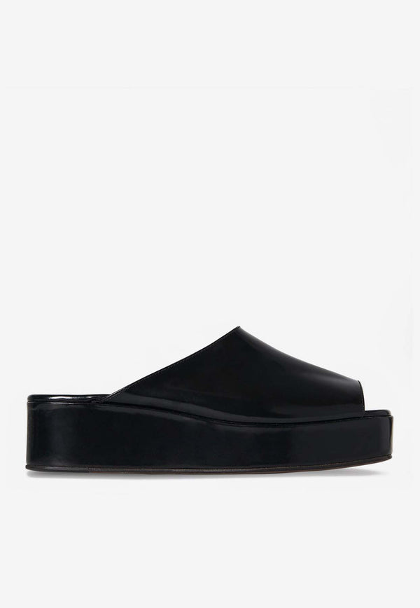 The Row Emi Flatform Leather Sandals Black F1597L604_THERO-BLK