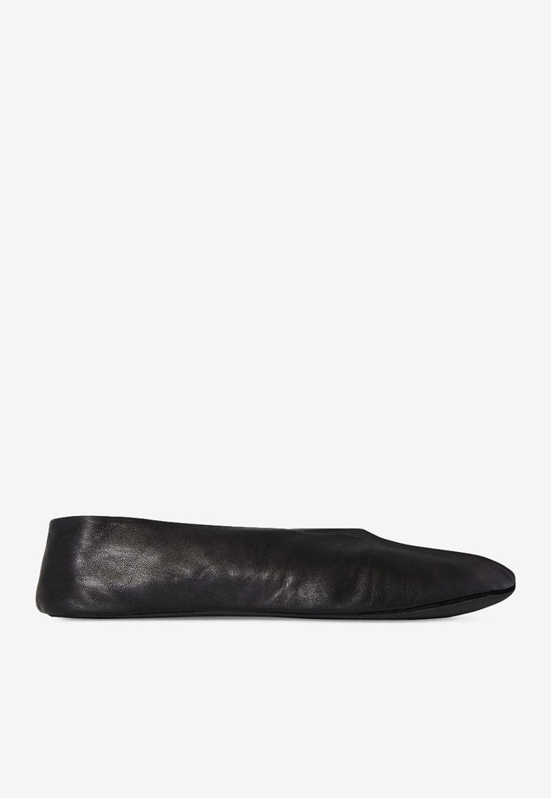 The Row Stella Leather Ballet Flats Black F1638N66/Q_THERO-BLK