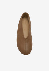 The Row Stella Leather Ballet Flats Brown F1638N66/Q_THERO-MUD