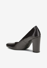 The Row Penelope 95 Shiny Leather Pumps  Black F1671L604/R_THERO-BLK