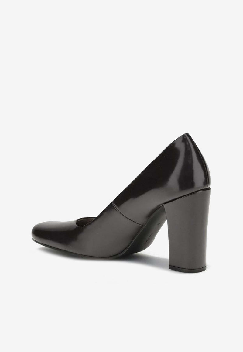 The Row Penelope 95 Shiny Leather Pumps  Black F1671L604/R_THERO-BLK