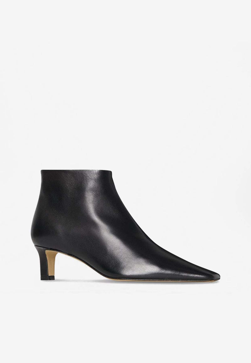 The Row Carla 45 Leather Ankle Boots Black F1693SN65/R_THERO-BLK