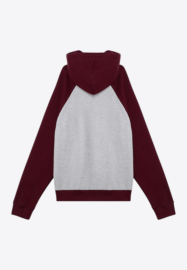 Brain Dead Fleece Logo Raglan Hooded Sweatshirt Burgundy F24T09003912CO/P_BRAID-OA