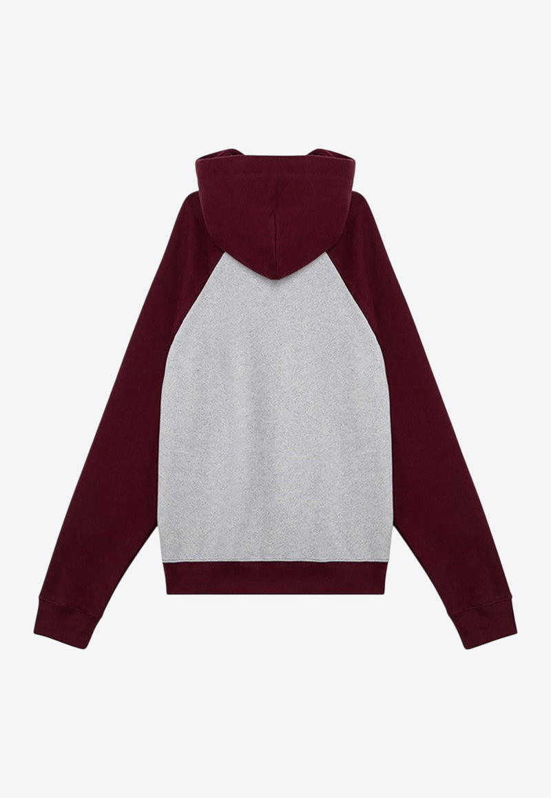 Brain Dead Fleece Logo Raglan Hooded Sweatshirt Burgundy F24T09003912CO/P_BRAID-OA