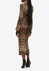 Dolce & Gabbana Single-Breasted Leopard Print Blazer Brown F26AJT FS2A3 HY13M