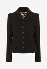 Dolce & Gabbana Single-Breasted Wool Blazer Black F26AJT FU23Q N0000