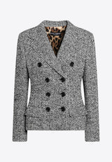Dolce & Gabbana Single-Breasted Herringbone Wool Blazer Gray F27ACTFMZAJ/R_DOLCE-S8030
