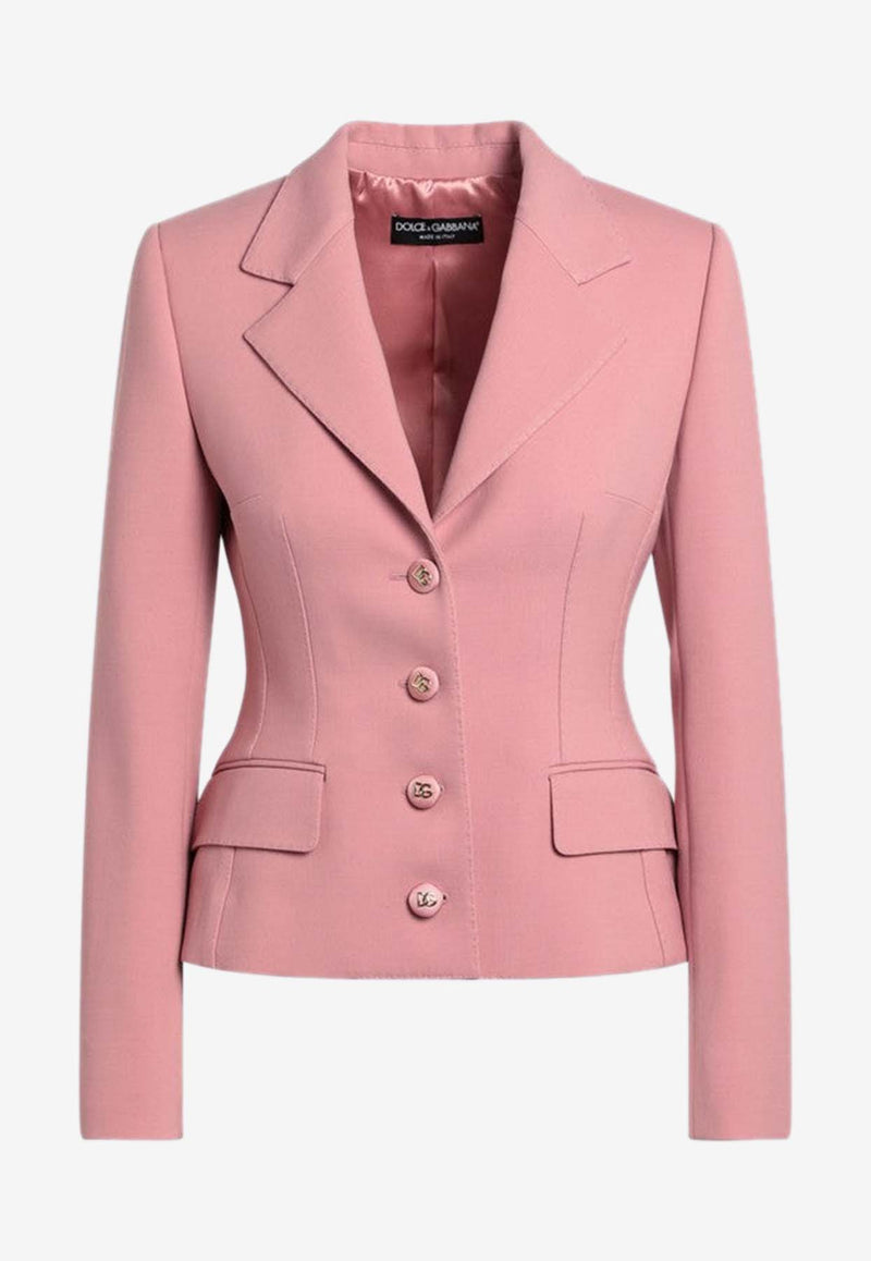 Dolce & Gabbana Single-Breasted Wool Blazer Pink F27DSTFU2L8/Q_DOLCE-F0473