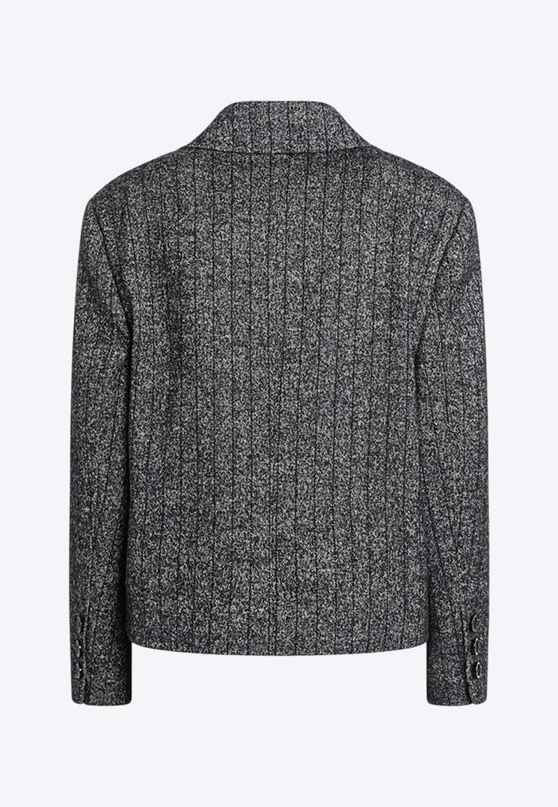 Dolce & Gabbana Oversized Striped Blazer Gray F27FXTFRZAN/R_DOLCE-S8051
