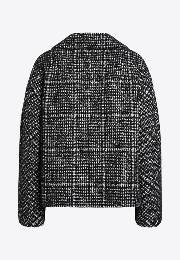 Dolce & Gabbana Double-Breasted  Houndstooth Wool Coat Gray F27GDTFQZAO/R_DOLCE-S8100