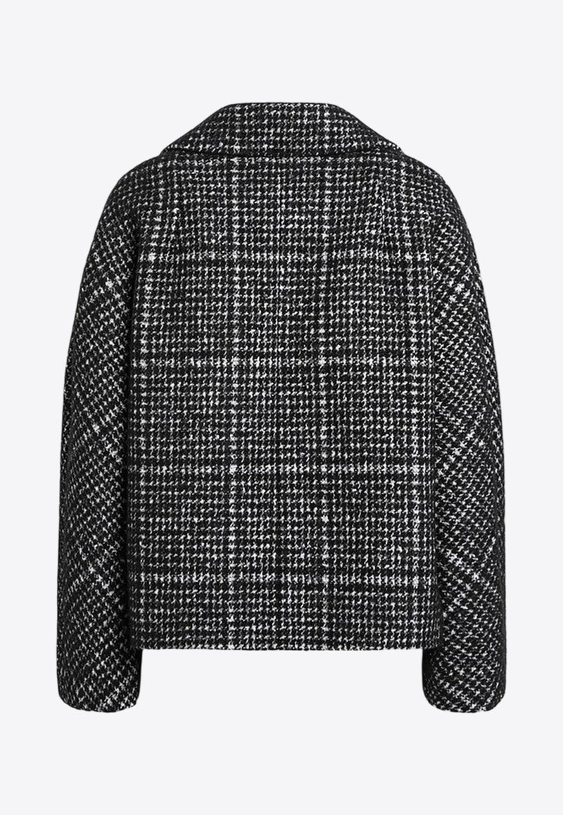 Dolce & Gabbana Double-Breasted  Houndstooth Wool Coat Gray F27GDTFQZAO/R_DOLCE-S8100