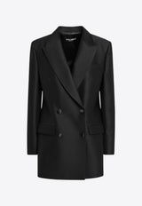 Dolce & Gabbana Double-Breasted Wool and Silk Jacket Black F29N7TFU3R1_DOLCE-N0000