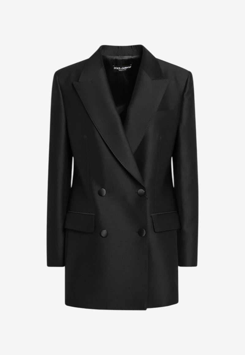 Dolce & Gabbana Double-Breasted Wool and Silk Jacket Black F29N7TFU3R1_DOLCE-N0000