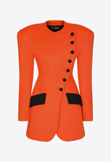 Dolce & Gabbana Long-Sleeved Off-Center Blazer Orange F29SWT FUUBW A0351