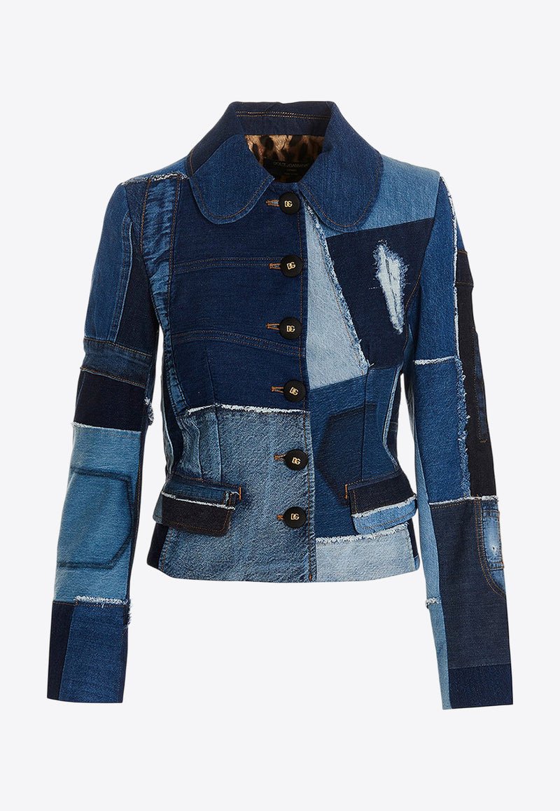 Dolce & Gabbana Patchwork Short Denim Jacket Denim F29TTD GDBEJ S9000