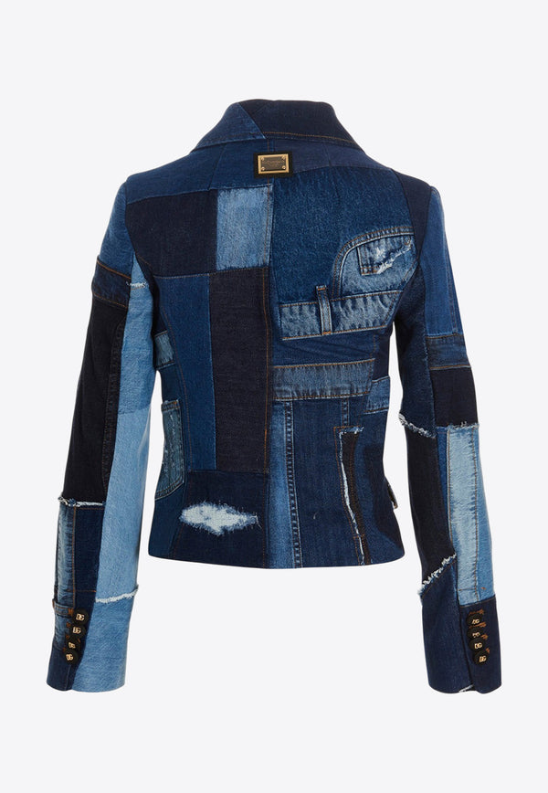 Dolce & Gabbana Patchwork Short Denim Jacket Denim F29TTD GDBEJ S9000