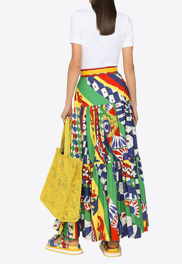 Dolce & Gabbana Carretto Print Maxi Poplin Skirt Multicolor F4A8QT FI5G1 HH4KW