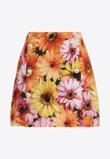 Dolce & Gabbana Floral Print Mini Skirt Multicolor F4B7RT FSIAF HV3BB