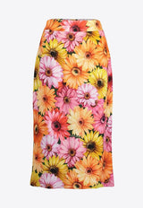 Dolce & Gabbana Floral Print Midi Pencil Skirt Multicolor F4B8JT FSIAF HV3BB