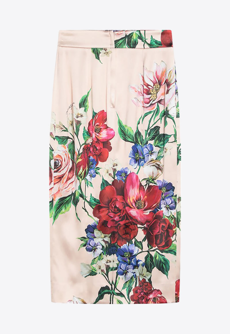 Dolce & Gabbana Floral Print Midi Skirt Multicolor F4BCATFSIB5/Q_DOLCE-H25PR