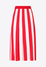 Dolce & Gabbana Striped Cady Midi Skirt Red F4BSVT FSRMG HWMRS