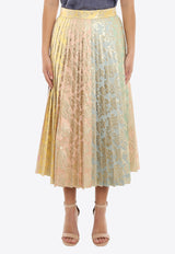 Dolce & Gabbana Jacquard Damask Pleated Skirt Multicolor F4BY3T HJMKM S8352