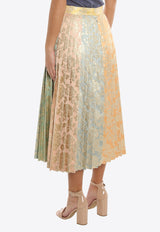 Dolce & Gabbana Jacquard Damask Pleated Skirt Multicolor F4BY3T HJMKM S8352